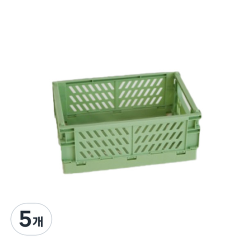 파스텔톤 다용도 폴딩 박스, 그린, 5개
