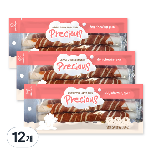 프레셔스펫 강아지 프레셔스 스틱껌 2p 130g, 12개, 연어