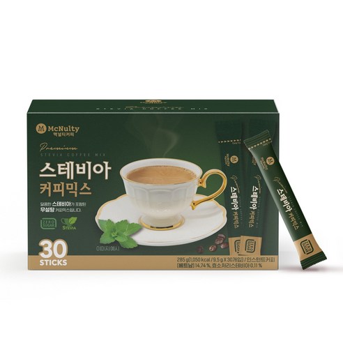 맥널티커피 스테비아 커피믹스, 9.5g, 30개입, 1개  Best 5