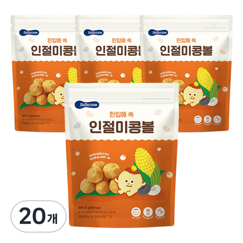 베베쿡 한입에 쏙 인절미콩볼 25g, 인절미맛, 20개