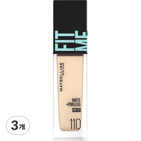 메이블린 핏 미 매트 포어리스 에스피어프22 30ml, 110호 포슬린, 3개