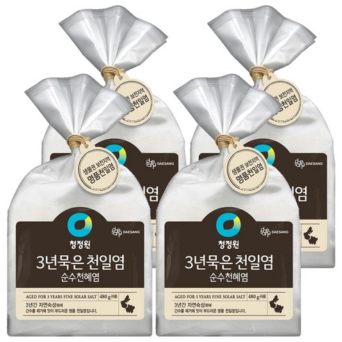 청정원 3년묵은 천일염, 480g, 4개