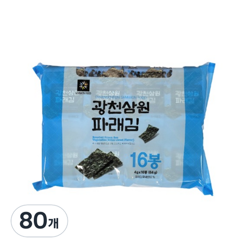 광천삼원푸드 파래 도시락김, 4g, 80개