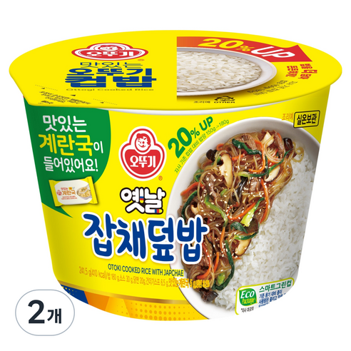 오뚜기옛날 즉석국 컵밥 옛날잡채덮밥, 241.5g, 2개