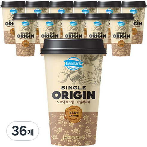 덴마크 오리진 노르딕 바닐라라떼, 300ml, 36개