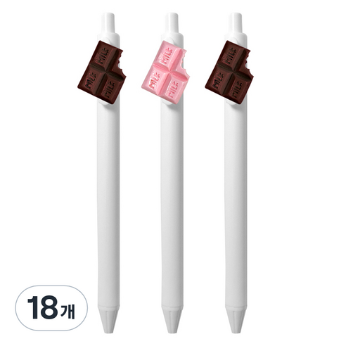 큐티 파츠 초콜릿 젤펜 0.5mm, 랜덤발송, 18개