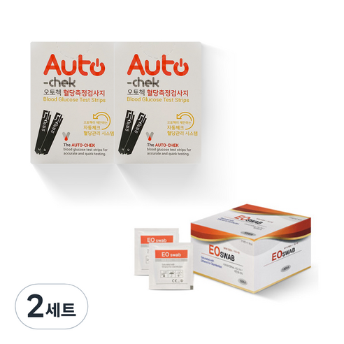 오토첵 혈당시험지 50매 2p + 알콜솜 100p, 2세트, 50개입