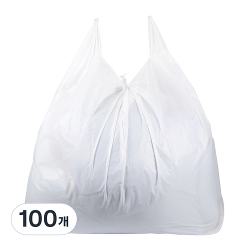 [국내생산] 손잡이형 이불 쓰레기봉투 백색, 130L, 100개
