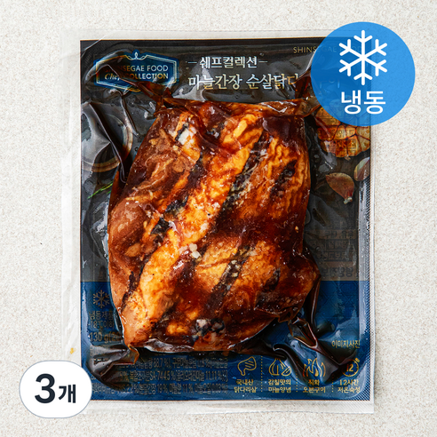 신세계푸드 쉐프컬렉션 마늘간장 순살닭다리구이 (냉동), 130g, 3개