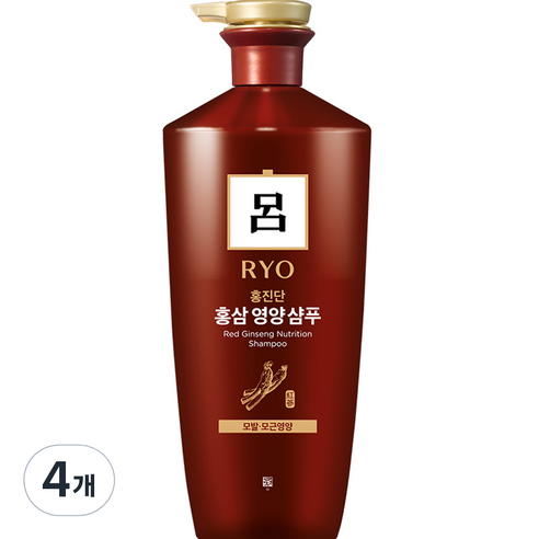 려 홍진단 홍삼 영양 샴푸, 820ml, 4개