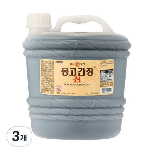 몽고식품 마산 몽고 진간장, 4.5L, 3개