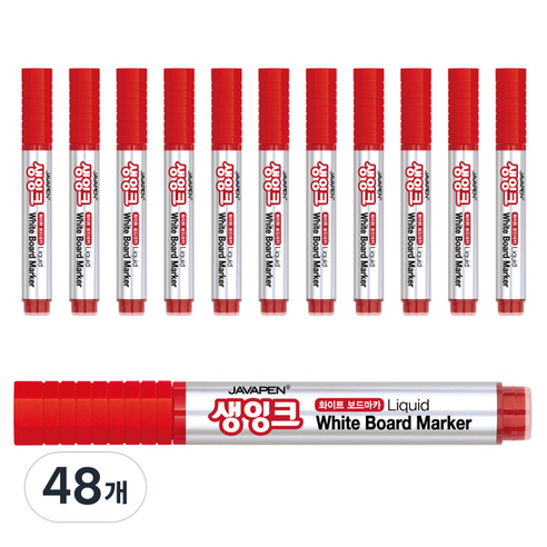 자바펜 생잉크 보드마카, 적색, 48개