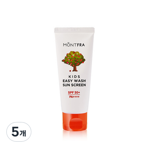 몽프라 키즈 이지워시 선크림 스윗메모리 SPF 50+ + PA++++, 5개, 60ml