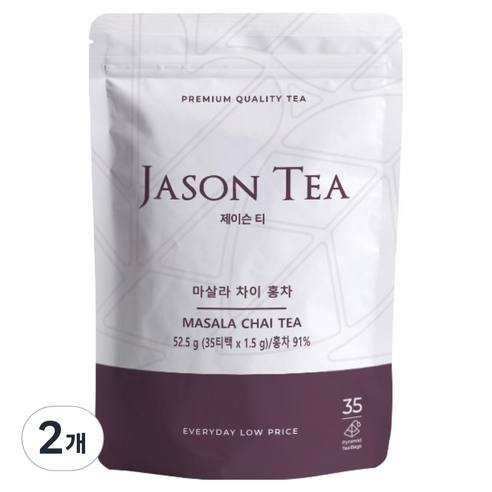 제이슨티 마살라 차이 홍차 35피라미드 티백, 1.5g, 35개입, 2개