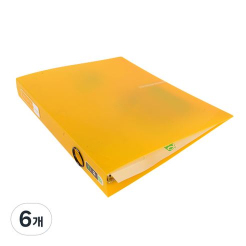 알파 비비드 컬러칩 D링바인더 A4 3공 3cm, 노랑, 6개