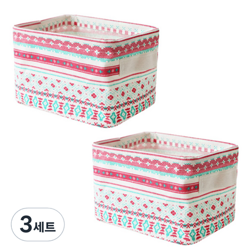 더자카 패브릭 사각 바스켓 2종, B타입, 3세트