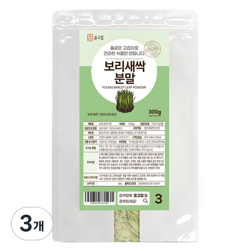 윤고집 보리새싹 분말, 300g, 3개