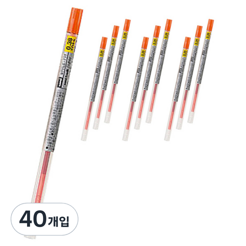 스타일핏 유니볼 시그노 젤잉크 리필심 UMR-109 0.38mm, 만다린오렌지, 40개