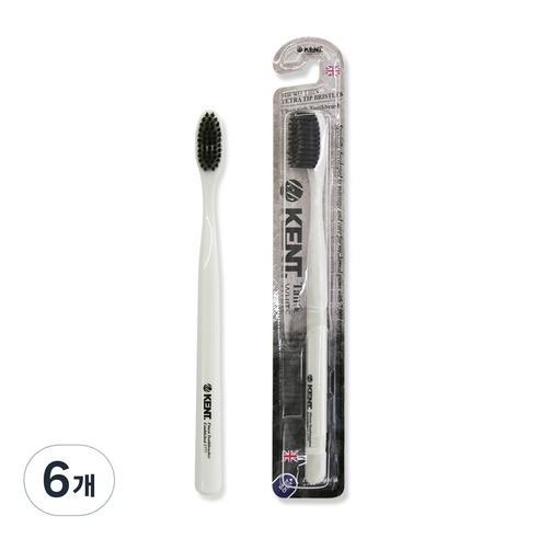 켄트 탄 초극세모 칫솔 화이트, 1개입, 6개