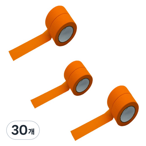 만들하비 컬러 종이 마스킹 테이프 1.5cm x 13m, 오렌지, 30개