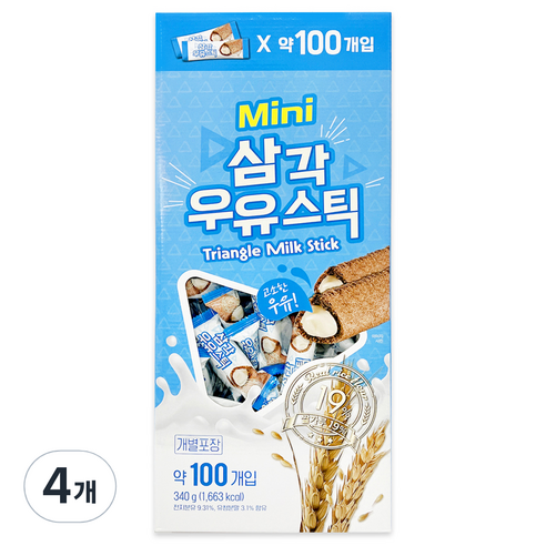 키즈웰 삼각 우유스틱 100p, 340g, 4개