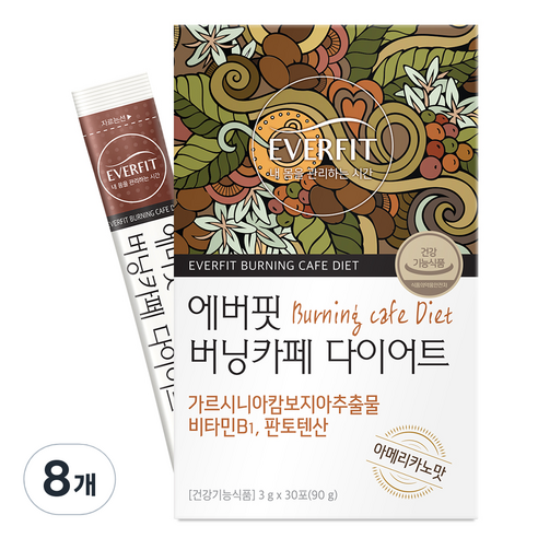 내츄럴플러스 에버핏 버닝카페 다이어트 커피 30p, 90g, 8개