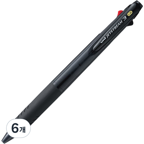 제트스트림 3색 펜 0.38mm SXE3-400-38, 블랙, 6개