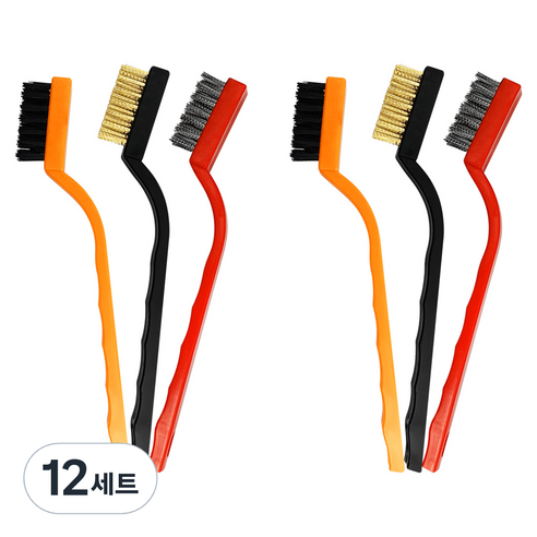 월드크린 와이어 브러쉬 3종 세트, 혼합색상, 12세트
