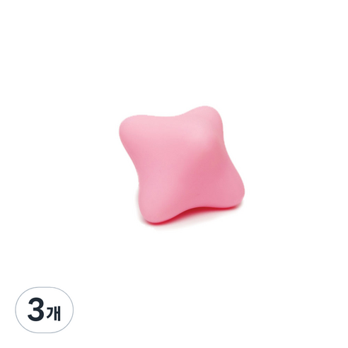 헤이피 근막이완 육각 마사지볼, 3개, 핑크