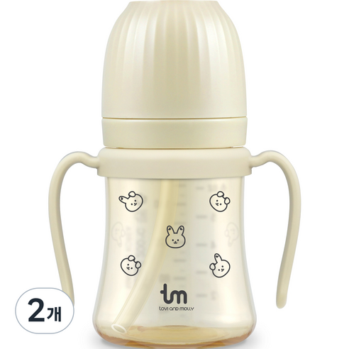 토비앤몰리 돗바니 PPSU 빨대컵 180ml, 2개, 바닐라