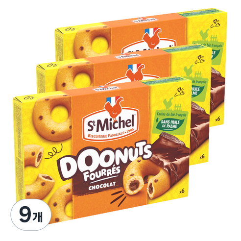 생미쉘 초콜릿 필링 도넛 6p, 180g, 9개
