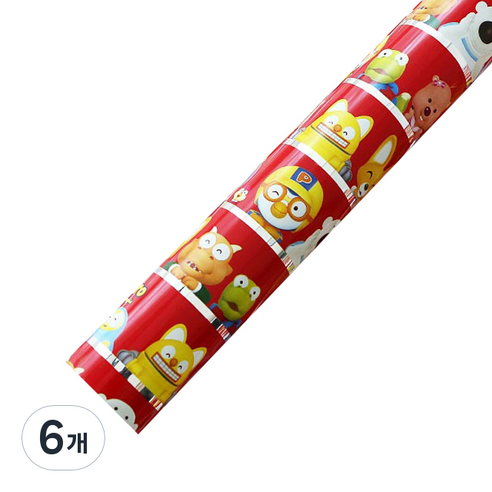뽀로로 증착롤 포장지 대, 레드, 6개