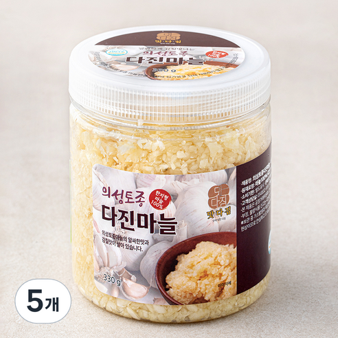 맛다짐 의성토종 다진마늘, 330g, 5개