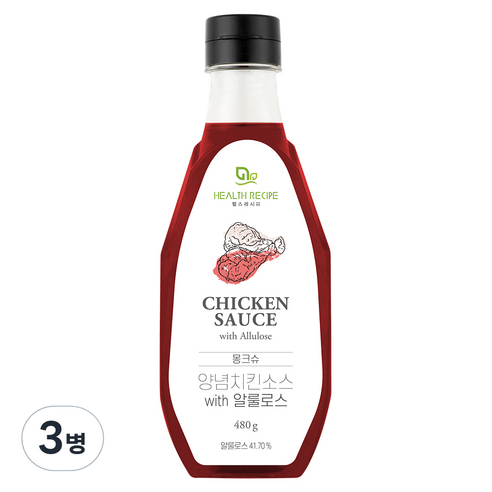 몽크슈 양념치킨소스 with 알룰로스, 3병, 480g