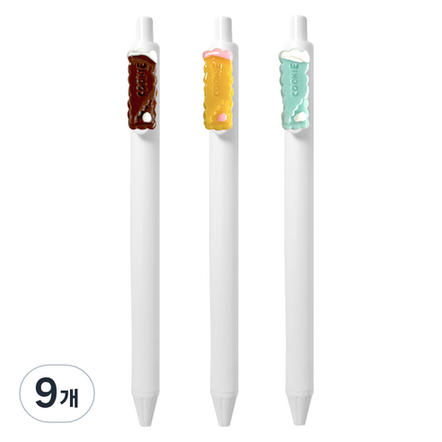 큐티 파츠 쿠키 젤펜 0.5mm, 랜덤발송, 9개