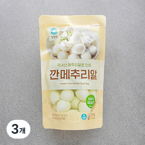 청정원 깐메추리알, 270g, 3개