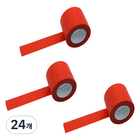 만들하비 컬러 종이 마스킹 테이프 1.5cm x 13m, 레드, 24개
