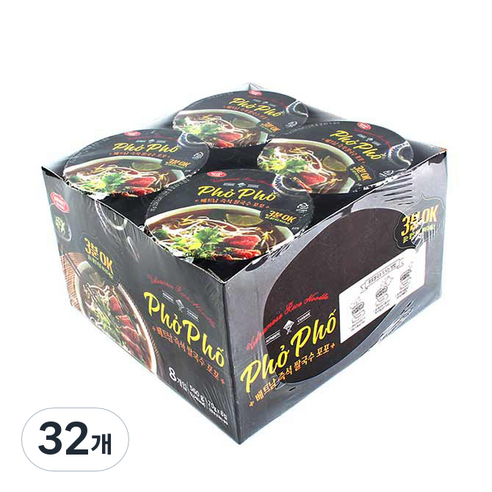 포포 베트남 즉석 컵 쌀국수, 70g, 32개