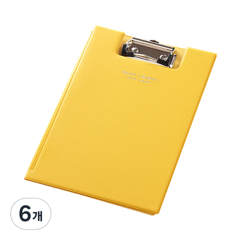 동아피엠에스 가죽 커버 클립보드 A4 31.5 x 22.5 cm, 옐로우, 6개