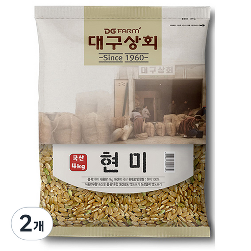 대구상회 국산 현미, 4kg, 2개