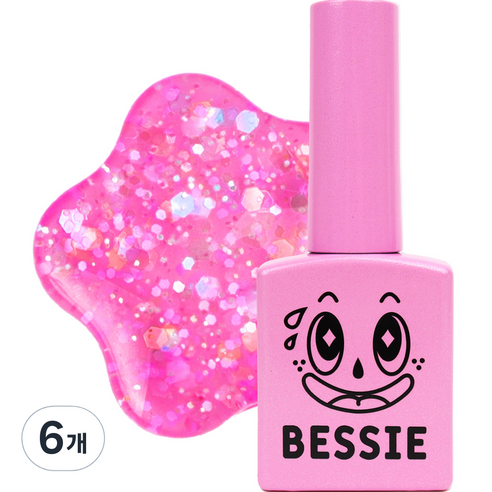 BESSIE 네온 글리터젤 네온팝 GL, GL44, 11ml, 6개