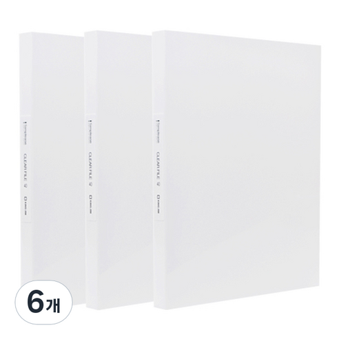 킹짐 클리어화일 A4 40매, 화이트, 6개