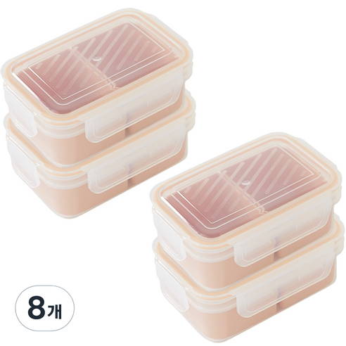이지앤프리 나눔쉐어 밀프랩 용기 2칸, 8개, 480ml