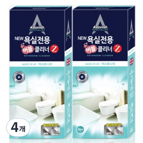 아스토니쉬 뉴 욕실 전용 버블 클리너 Z, 750ml, 4개