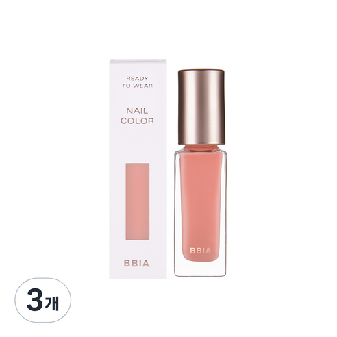 삐아 레디 투 웨어 네일 컬러 매니큐어 7ml, NS02 누드 피그, 3개