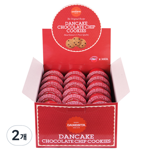 댄케이크 초콜릿칩쿠키 싱글서브 36p, 720g, 2개