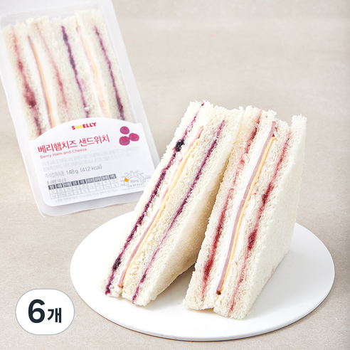 스웰리 베리햄치즈 샌드위치, 148g, 6개
