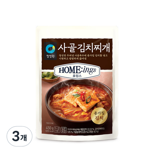 청정원 호밍스 사골 김치찌개, 450g, 3개