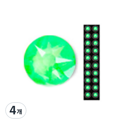 와사비네코 미미츠보 쥬얼리 귀지압패치 M 3.0mm 20p, 네온그린, 4개