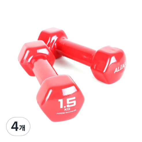 아리프 PVC 컬러 아령 레드, 1.5kg, 4개